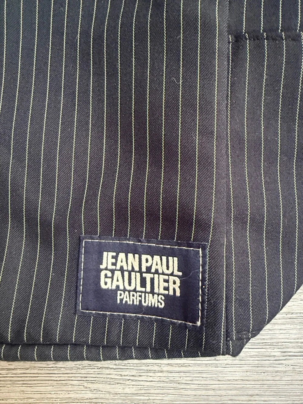 Jean Paul Gaultier Black Pinstripe Crossbody Messenger